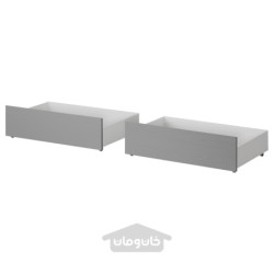 جعبه نگهداری تخت برای قاب تخت بلند ایکیا مدل IKEA MALM رنگ خاکستری رنگ آمیزی شده