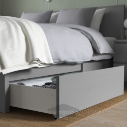جعبه نگهداری تخت برای قاب تخت بلند ایکیا مدل IKEA MALM رنگ خاکستری رنگ آمیزی شده