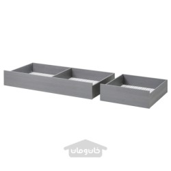 جعبه نگهداری تخت، ست 2 عددی ایکیا مدل IKEA HEMNES رنگ خاکستری رنگ آمیزی شده