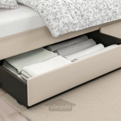 جعبه نگهداری تخت روکش دار ایکیا مدل IKEA HAUGA رنگ بژ لوفالت