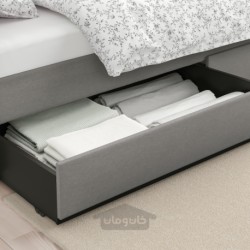 جعبه نگهداری تخت روکش دار ایکیا مدل IKEA HAUGA رنگ خاکستری ویسل