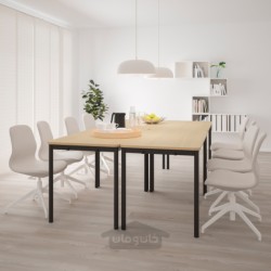 میز ایکیا مدل IKEA TOMMARYD رنگ روکش بلوط با رنگ سفید/آنتراسیت