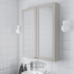 کابینت آینه 2 درب ایکیا مدل IKEA GODMORGON رنگ خاکستری روشن کاسیون
