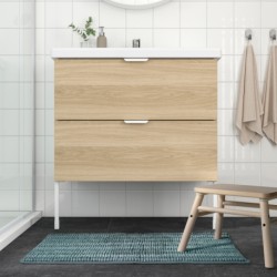 فرش حمام ایکیا مدل IKEA TOFTBO رنگ راه راه/آبی