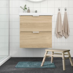 فرش حمام ایکیا مدل IKEA TOFTBO رنگ راه راه/آبی