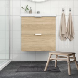 فرش حمام ایکیا مدل IKEA OSBYSJÖN رنگ خاکستری