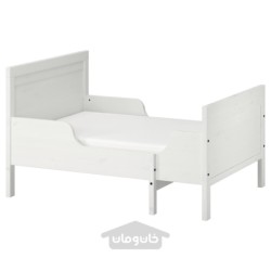 قاب تخت قابل گسترش با پایه تخت تخته ای ایکیا مدل IKEA SUNDVIK رنگ سفید