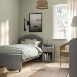 قاب تخت روکش دار ایکیا مدل IKEA HAUGA رنگ خاکستری ویسل