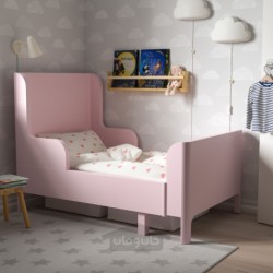 تخت قابل گسترش ایکیا مدل IKEA BUSUNGE رنگ صورتی روشن
