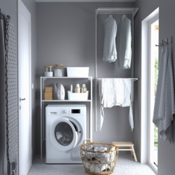 قاب با قفسه برای ماشین لباسشویی ایکیا مدل IKEA ENHET رنگ سفید