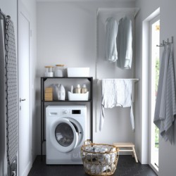 قاب با قفسه برای ماشین لباسشویی ایکیا مدل IKEA ENHET رنگ آنتراسیت