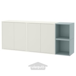 ترکیب کابینت دیواری ایکیا مدل IKEA EKET رنگ سفید/خاکستری-آبی روشن