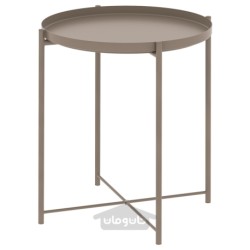 میز سینی ایکیا مدل IKEA GLADOM رنگ خاکستری تیره-بژ