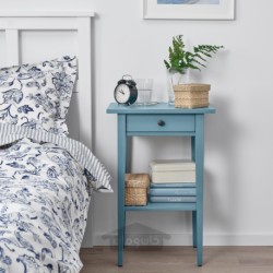 میز کنار تخت ایکیا مدل IKEA HEMNES رنگ لکه آبی