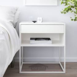 میز کنار تخت ایکیا مدل IKEA VIKHAMMER رنگ سفید