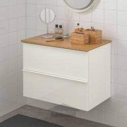 پایه شستشو با 2 کشو ایکیا مدل IKEA GODMORGON / TOLKEN رنگ بامبو