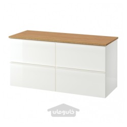 پایه شستشو با 4 کشو ایکیا مدل IKEA GODMORGON / TOLKEN رنگ سفید براق