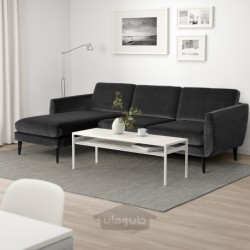 مبل راحتی 4 نفره با شزلون ایکیا مدل IKEA SMEDSTORP رنگ خاکستری تیره دجوراپ