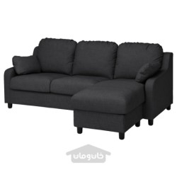 مبل راحتی 3نفره با شزلون ایکیا مدل IKEA VINLIDEN رنگ آنتراسیت هیلارد