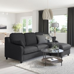 مبل راحتی 3نفره با شزلون ایکیا مدل IKEA VINLIDEN رنگ آنتراسیت هیلارد