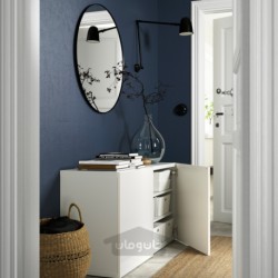 ترکیب ذخیره سازی با درب ایکیا مدل IKEA BESTÅ رنگ سفید/براق برگسویکن/سفید