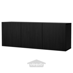 ترکیب کابینت دیواری ایکیا مدل IKEA BESTÅ رنگ مشکی-قهوه ای/ مشکی-قهوه ای لاپویکن