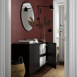 ترکیب کابینت دیواری ایکیا مدل IKEA BESTÅ رنگ مشکی-قهوه ای/ مشکی-قهوه ای لاپویکن