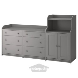 ترکیب ذخیره سازی ایکیا مدل IKEA HAUGA رنگ خاکستری