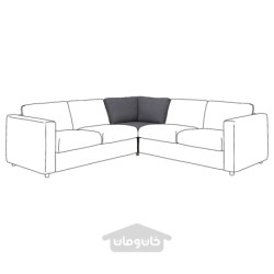 بخش گوشه ای ایکیا مدل IKEA VIMLE رنگ خاکستری متوسط ​​گانارد