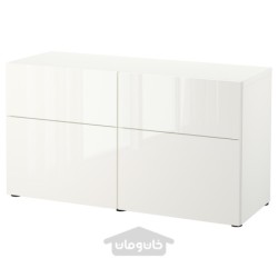 ترکیب ذخیره سازی با درب/کشو ایکیا مدل IKEA BESTÅ رنگ سفید/براق برگسویکن/سفید