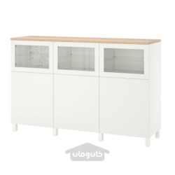 ترکیب ذخیره سازی با درب ایکیا مدل IKEA BESTÅ رنگ لاپویکن/استابارپ/سفید شیشه شفاف سیندویک