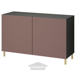 ترکیب ذخیره سازی با درب ایکیا مدل IKEA BESTÅ رنگ مشکی-قهوه ای/هیورتویکن/قهوه ای اوسارپ