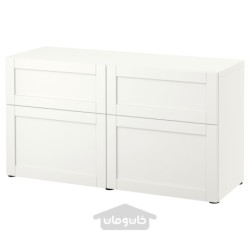 ترکیب ذخیره سازی با درب/کشو ایکیا مدل IKEA BESTÅ رنگ سفید/سفید هانویکن