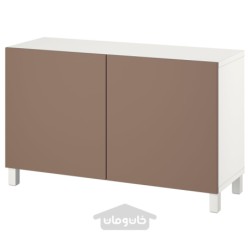 ترکیب ذخیره سازی با درب ایکیا مدل IKEA BESTÅ رنگ سفید/لاپویکن/خاکستری مایل به قهوه ای روشن استابارپ