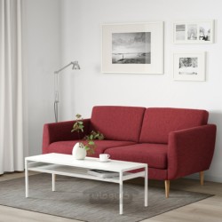 مبل 3 نفره ایکیا مدل IKEA SMEDSTORP رنگ قرمز لجده/قهوه ای
