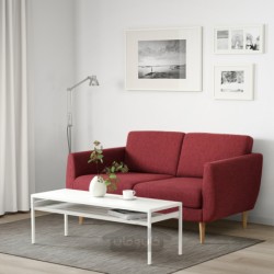 مبل 2 نفره ایکیا مدل IKEA SMEDSTORP رنگ قرمز لجده/قهوه ای