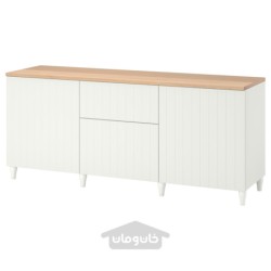 ترکیب ذخیره سازی با کشو ایکیا مدل IKEA BESTÅ رنگ سفید/ساترویکن/سفید کبارپ