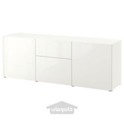 ترکیب ذخیره سازی با کشو ایکیا مدل IKEA BESTÅ رنگ سفید/براق برگسویکن/سفید