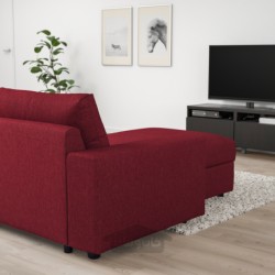 شزلون ایکیا مدل IKEA VIMLE رنگ با دسته های پهن/قرمز لجده/قهوه ای