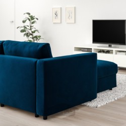 مبل 3 نفره ایکیا مدل IKEA VIMLE رنگ با شزلون/سبزتیره-آبی دجوراپ