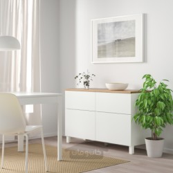 ترکیب ذخیره سازی با درب/کشو ایکیا مدل IKEA BESTÅ رنگ سفید/لاپویکن/استابارپ