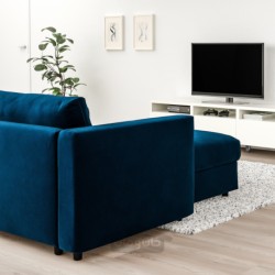 مبل نبشی 5 نفره ایکیا مدل IKEA VIMLE رنگ با شزلون/سبزتیره-آبی دجوراپ