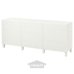 ترکیب ذخیره سازی با درب ایکیا مدل IKEA BESTÅ رنگ سفید/لاکسویکن/سفید استابارپ