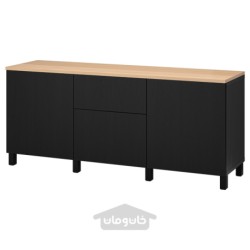 ترکیب ذخیره سازی با کشو ایکیا مدل IKEA BESTÅ رنگ مشکی-قهوه ای/لاپویکن/مشکی-قهوه ای استابارپ
