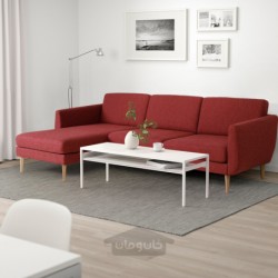 مبل راحتی 4 نفره با شزلون ایکیا مدل IKEA SMEDSTORP رنگ قرمز لجده/قهوه ای
