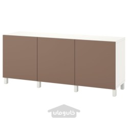 ترکیب ذخیره سازی با درب ایکیا مدل IKEA BESTÅ رنگ سفید/لاپویکن/خاکستری مایل به قهوه ای روشن استابارپ