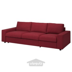 مبل تخت خواب شو 3 نفره ایکیا مدل IKEA VIMLE رنگ با دسته های پهن/قرمز لجده/قهوه ای