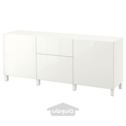 ترکیب ذخیره سازی با کشو ایکیا مدل IKEA BESTÅ رنگ سفید/سلسویکن/براق استابارپ/سفید