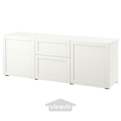 ترکیب ذخیره سازی با کشو ایکیا مدل IKEA BESTÅ رنگ سفید/سفید هانویکن