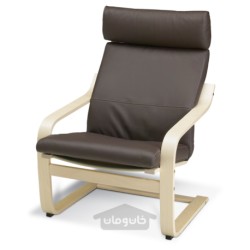 کوسن صندلی راحتی ایکیا مدل IKEA POÄNG رنگ قهوه ای تیره براق